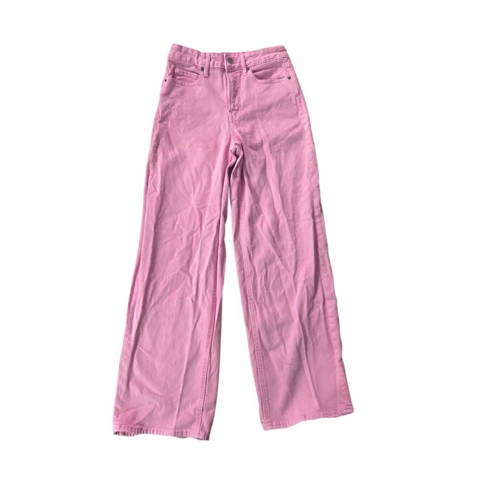 Old Navy Pink Wide-Leg high waisted Jeans - size 0 petite